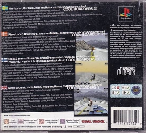 Cool Boarders 3 - PS1 (B Grade) (Genbrug)